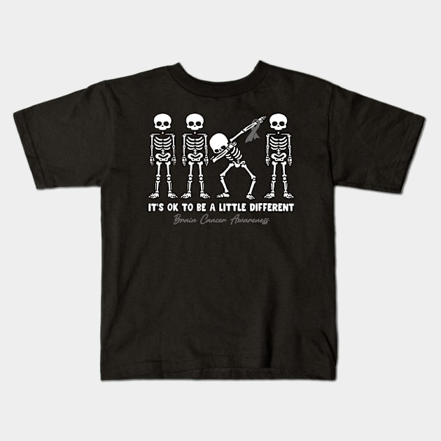 Brain Cancer Awareness It's Ok To Be A Little Different Kids T-Shirt by KHANH HUYEN